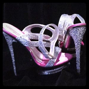 Crystal platform sandals
